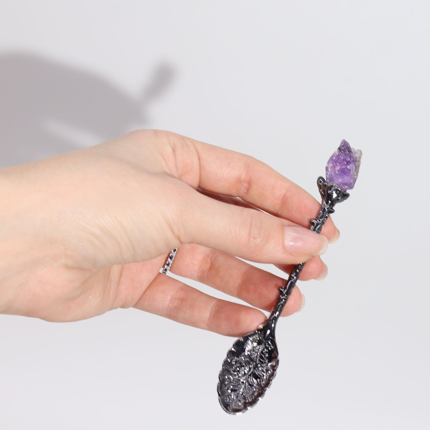 Ancient Witch Gemstone Spoons – Dark Silver | Set of 7