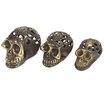 Vintage Brass Skull – Large | Halloween Decor