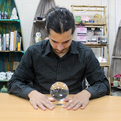 Crystal Ball on Stand - 100mm | High Quality Optical Glass