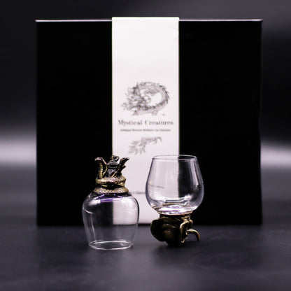 Mystical Creatures Bottom Up Glasses – 100ml x Set of 6 | Antique Bronze