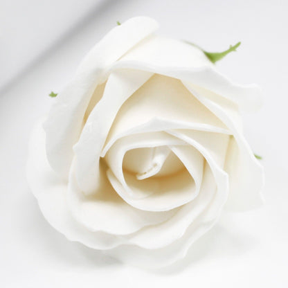 Craft Soap Flowers – Medium  White Roses | Pack of 10