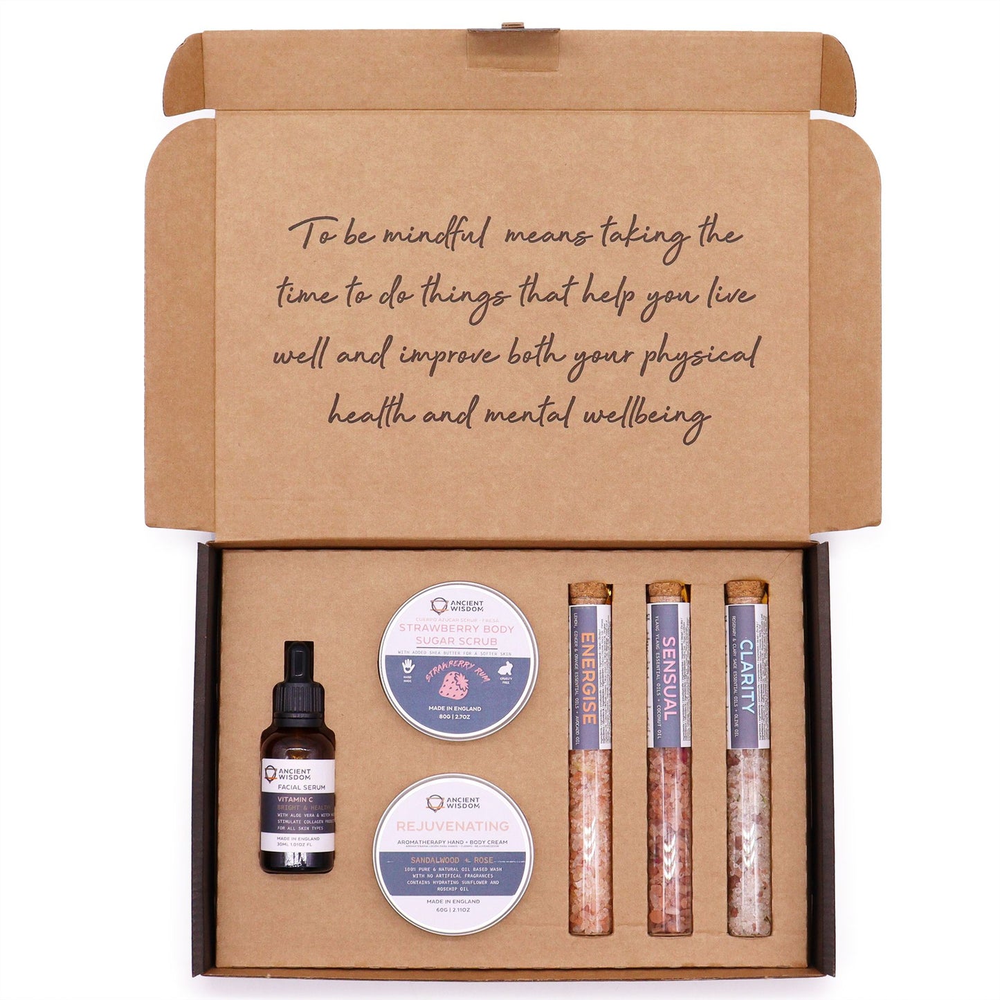 Self Care Kit  – Serenity Essential | Sugar Scrub, Body Cream, Bath Salts & Facial Serum
