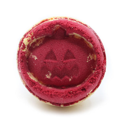 Halloween Bath Bomb – Red & Orange Carved Pumpkin | Aniseed Fragrance