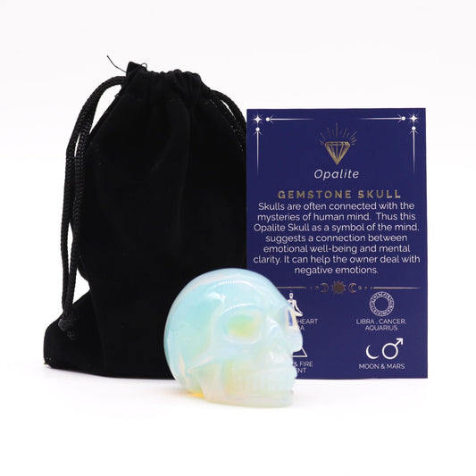Medium Gemstone Skull – Opalite | Deal with Negative Emotions