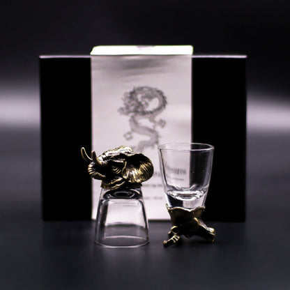 Mystical Creatures Bottom Up Shot Glasses – 50ml x Set of 6 | Antique Bronze
