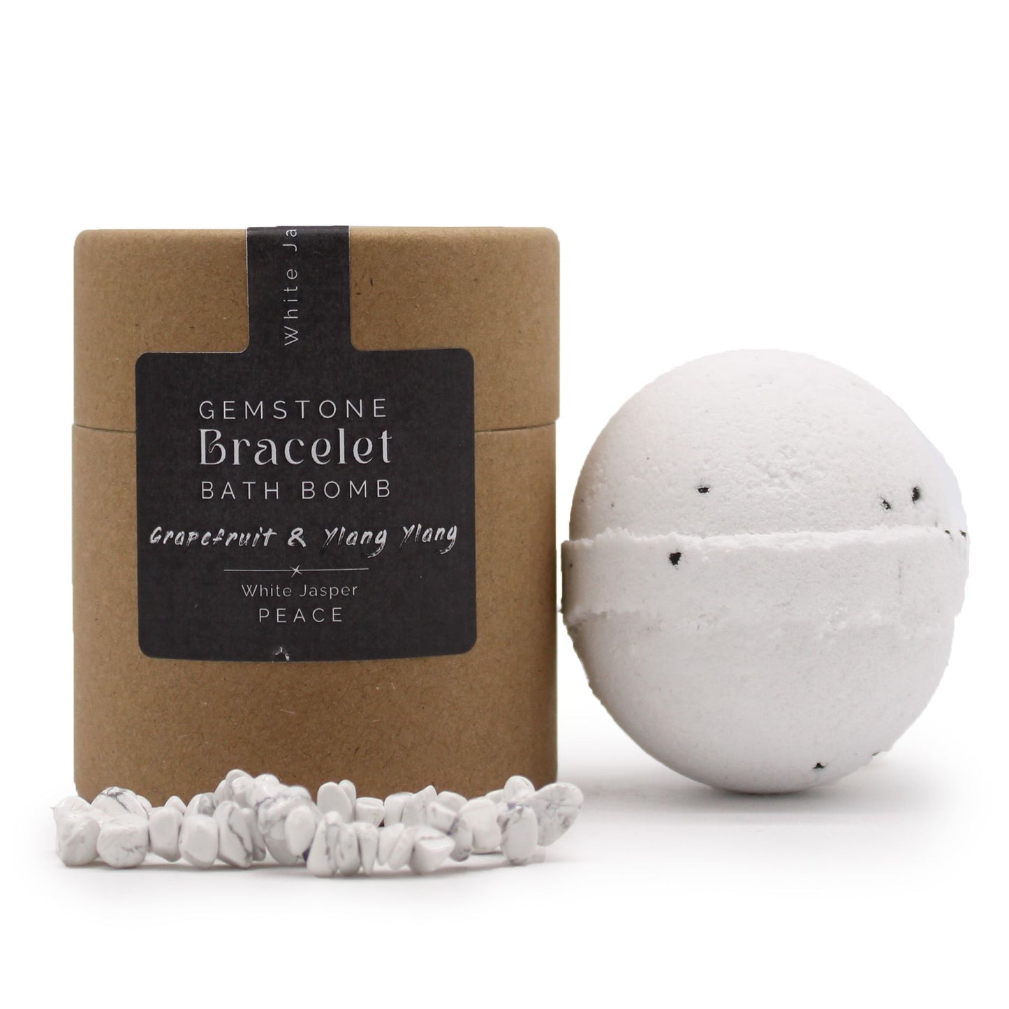 Gemstone Bracelet Bath Bomb – White Jasper | Grapefruit, Ylang Ylang & Shea Butter