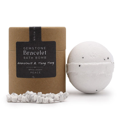 Gemstone Bracelet Bath Bomb – White Jasper | Grapefruit, Ylang Ylang & Shea Butter
