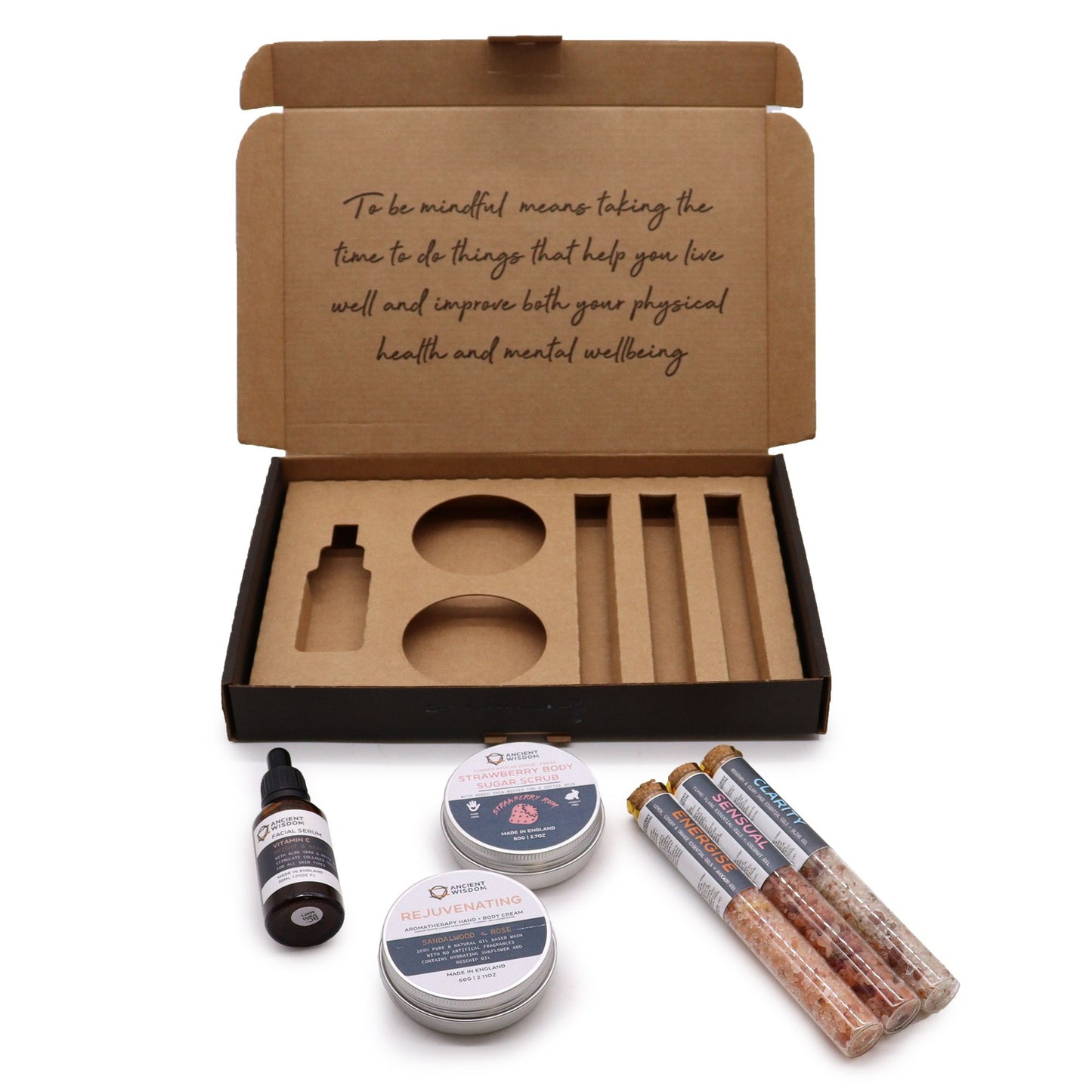 Self Care Kit  – Serenity Essential | Sugar Scrub, Body Cream, Bath Salts & Facial Serum