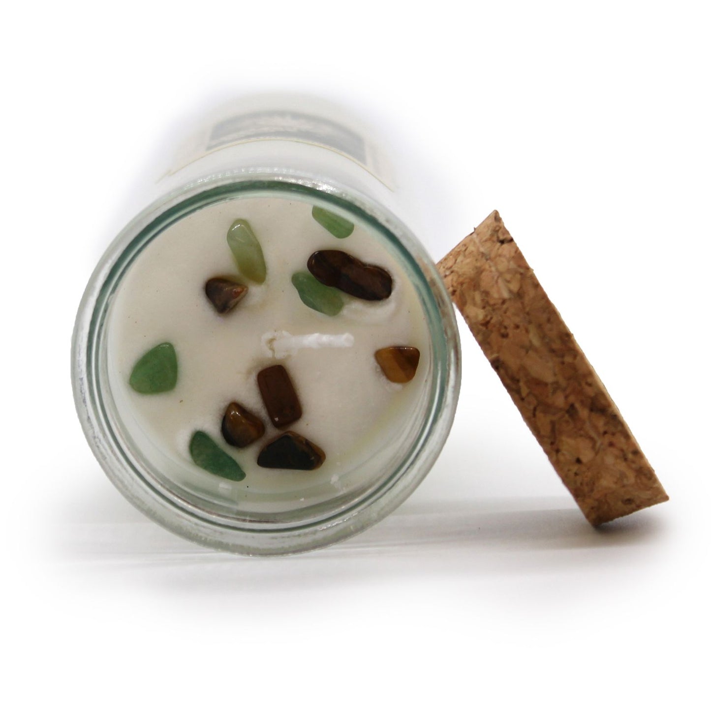 Magic Spell Candle - Prosperity | Soy Wax with Tiger's Eye + Green Aventurine Gemstones & Lemon Honeysuckle Fragrance
