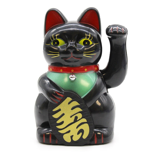 Chinese Lucky Waving Cat – Black Money Cat | Waving in Good Fortune