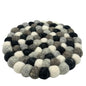 Felt Ball Multi-Grey Placemat – Round | Handmade in Nepal