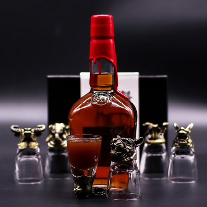 Mystical Creatures Bottom Up Shot Glasses – 50ml x Set of 6 | Antique Bronze