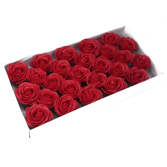 Craft Soap Flowers – Medium Red Roses | Pack of 10