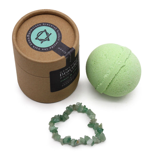 Gemstone Bracelet Bath Bomb – Green Aventurine | Lemon, Lime & Shea Butter