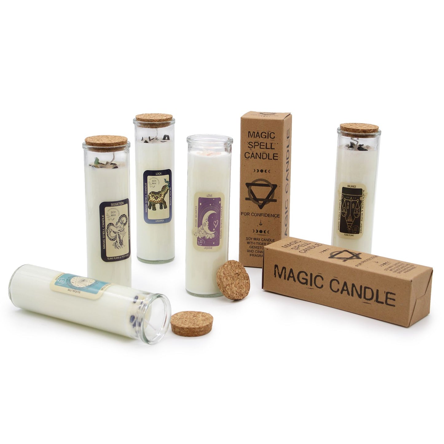 Magic Spell Candle - Friendship | Soy Wax with Moss Agate Gemstones & Velvet Moon Fragrance