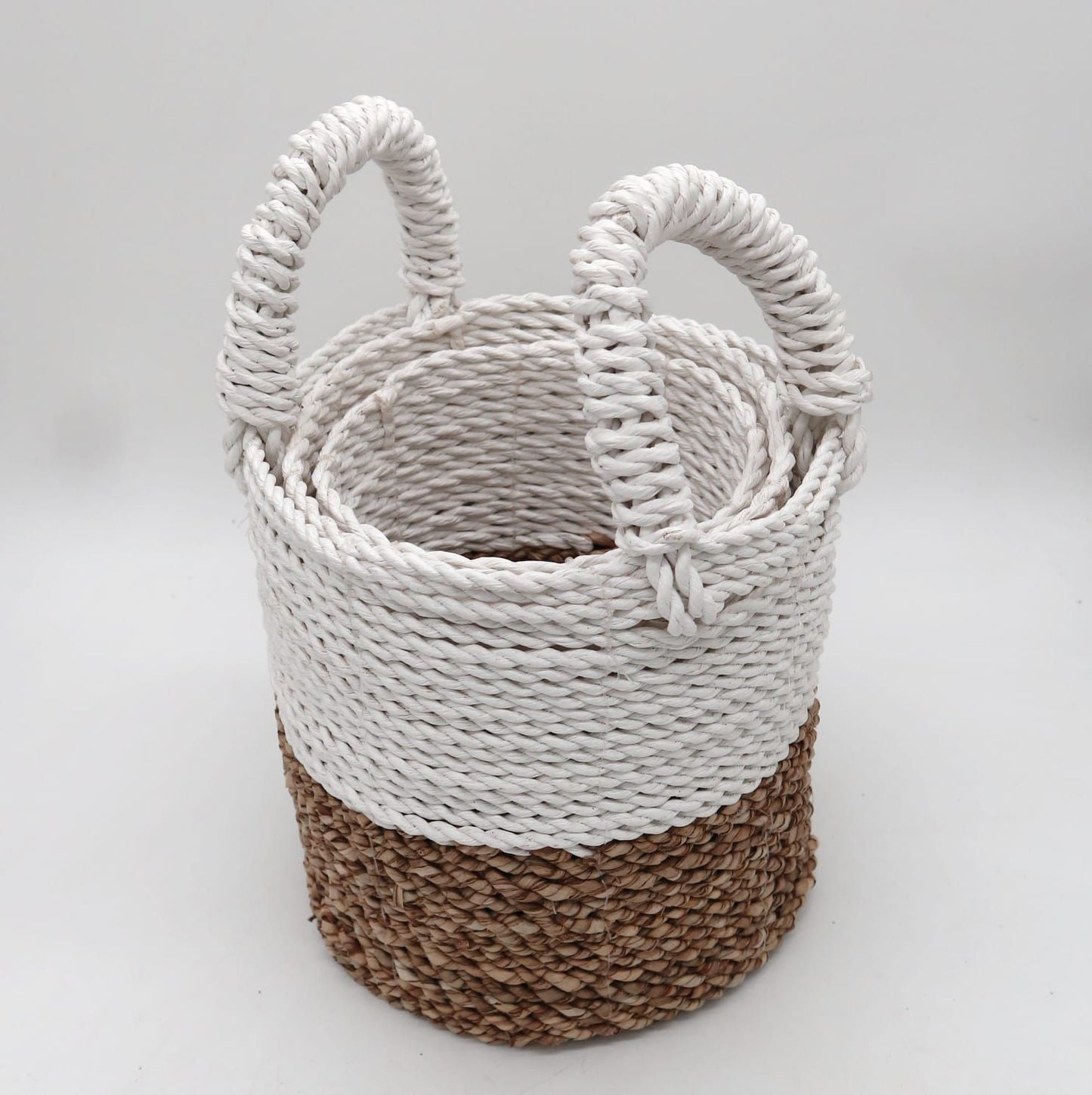 White Seagrass Basket Set – Set of 3  | Handmade & Eco-friendly