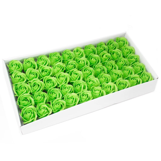 Craft Soap Flowers – Medium Green Roses | Pack of 10