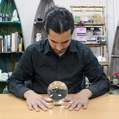 Crystal Ball on Stand - 110mm | High Quality Optical Glass