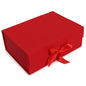 Red Luxe Gift Box – Extra Large | Flat-Pack Rigid Box with Ribbon Closure