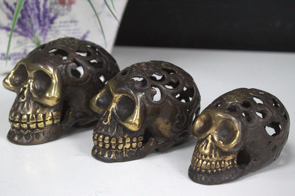Vintage Brass Skull – Large | Halloween Decor