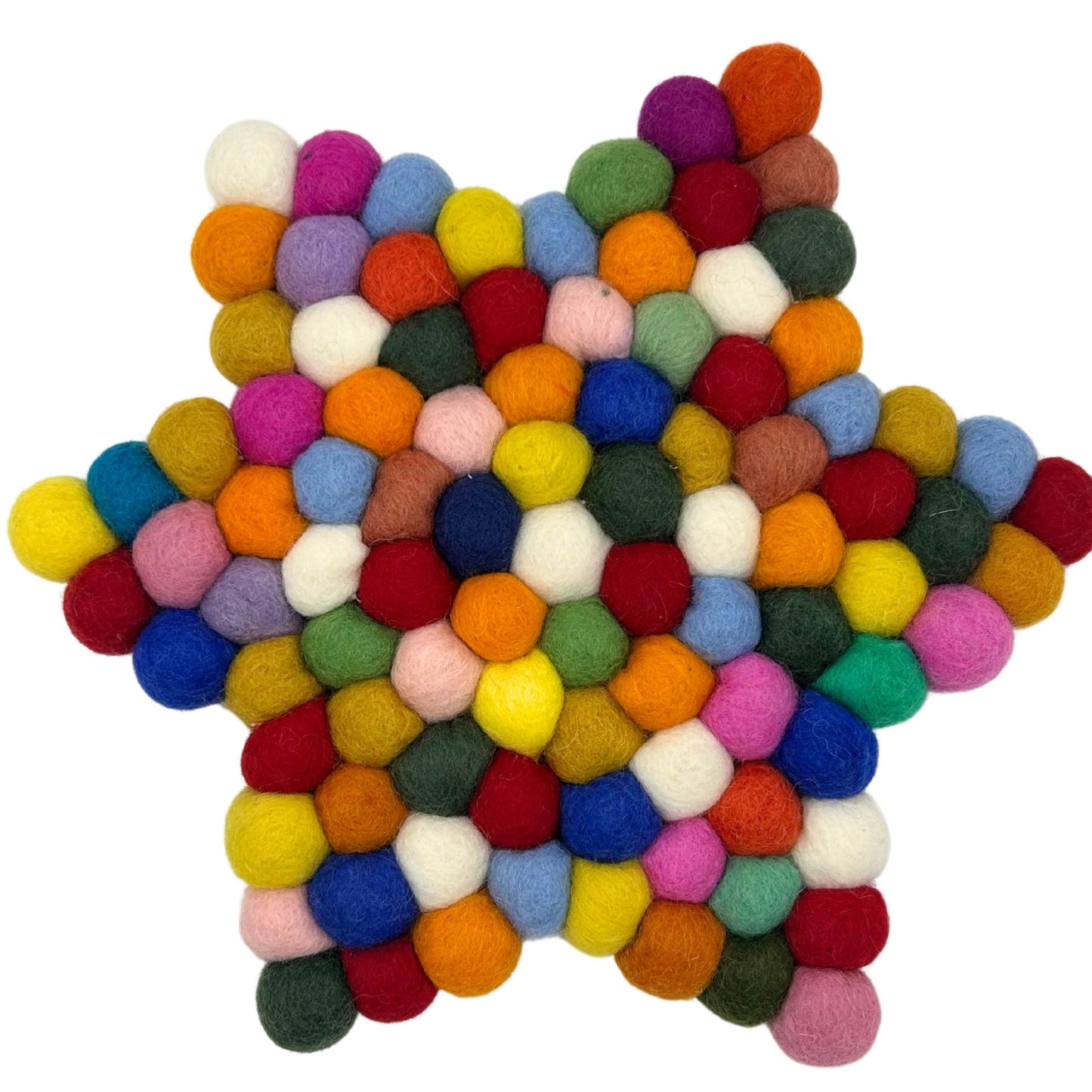 Felt Ball Multicolour Placemat – Star | Handmade in Nepal