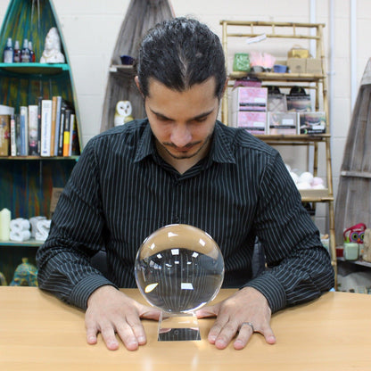 Crystal Ball on Stand - 150mm | High Quality Optical Glass