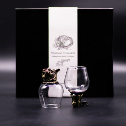 Mystical Creatures Bottom Up Glasses – 100ml x Set of 6 | Antique Bronze