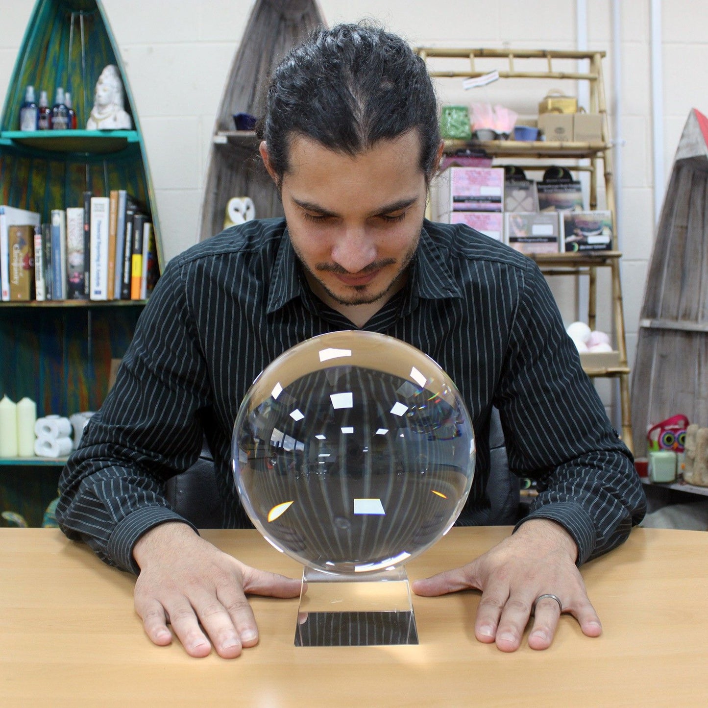 Crystal Ball on Stand - 200mm | High Quality Optical Glass