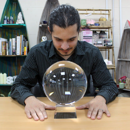 Crystal Ball on Stand - 200mm | High Quality Optical Glass