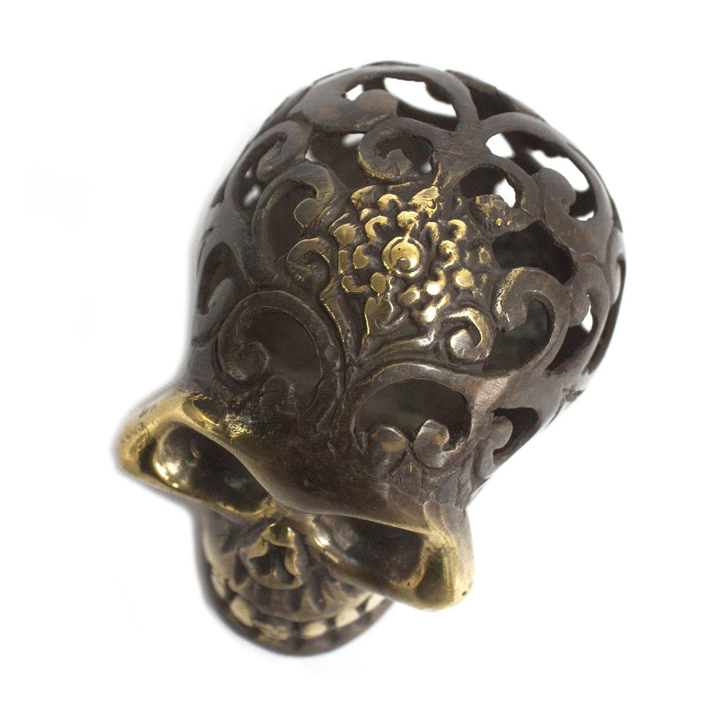 Vintage Brass Skull – Medium | Halloween Decor