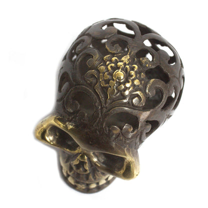 Vintage Brass Skull – Medium | Halloween Decor