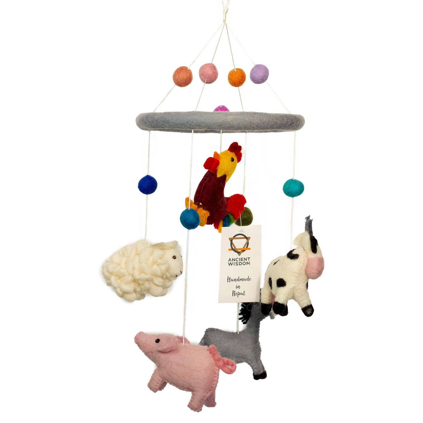 Handmade Felt Mobile – Animal Farm | Sustainable Sourced Materials