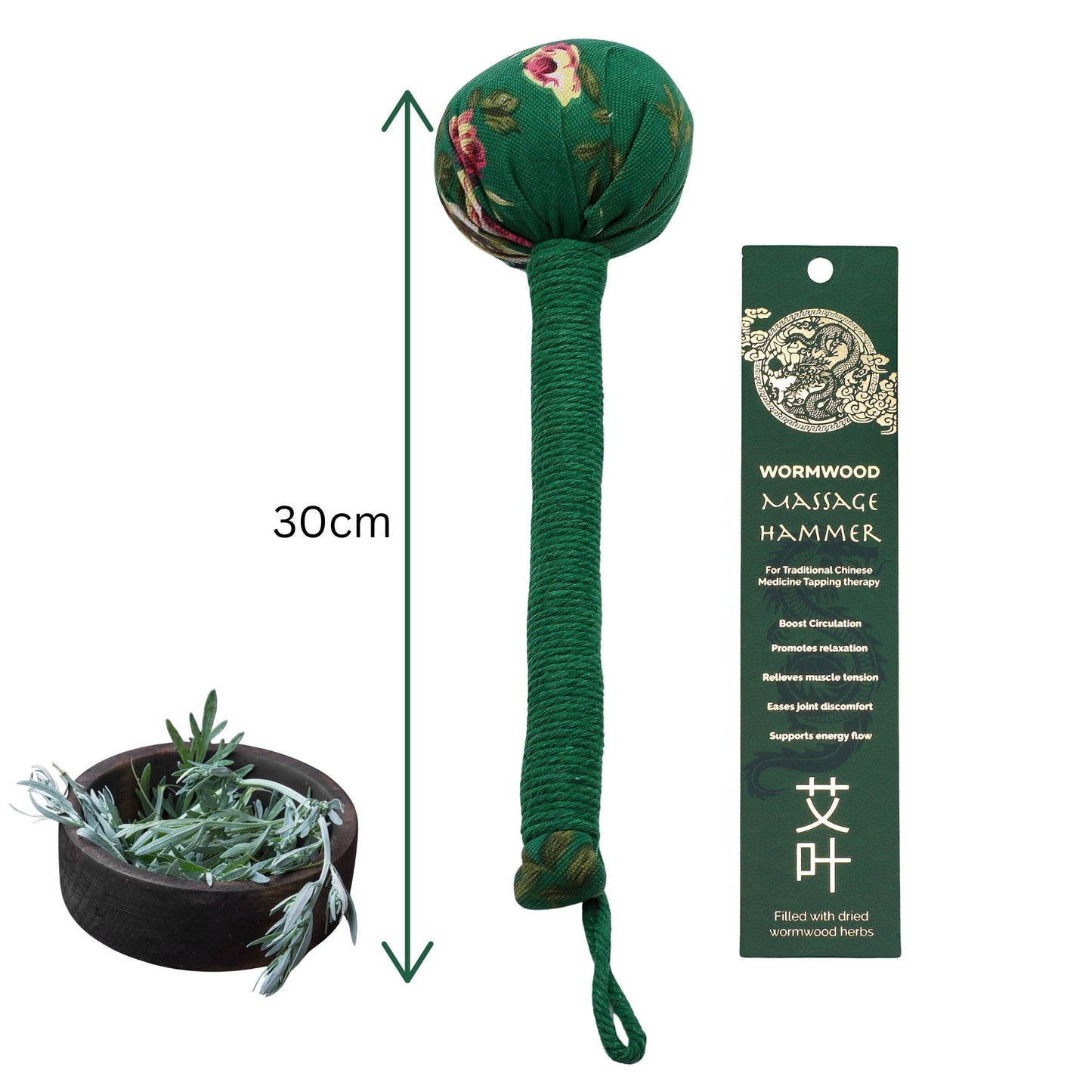 Wormwood Massage Hammer – Green | TCM Tapping Therapy
