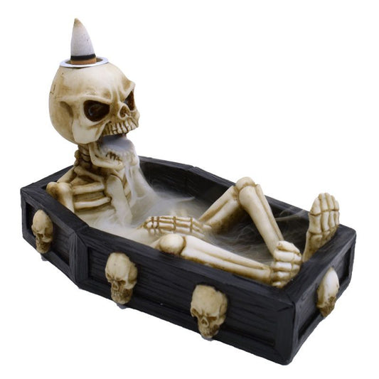 Backflow Incense Burner – Skeleton in the Coffin | Halloween Decor
