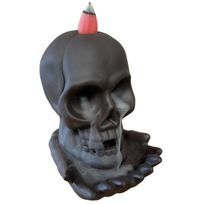 Halloween Backflow Incense Burner – Weeping Skull with Light | Cascading Smoke Effect