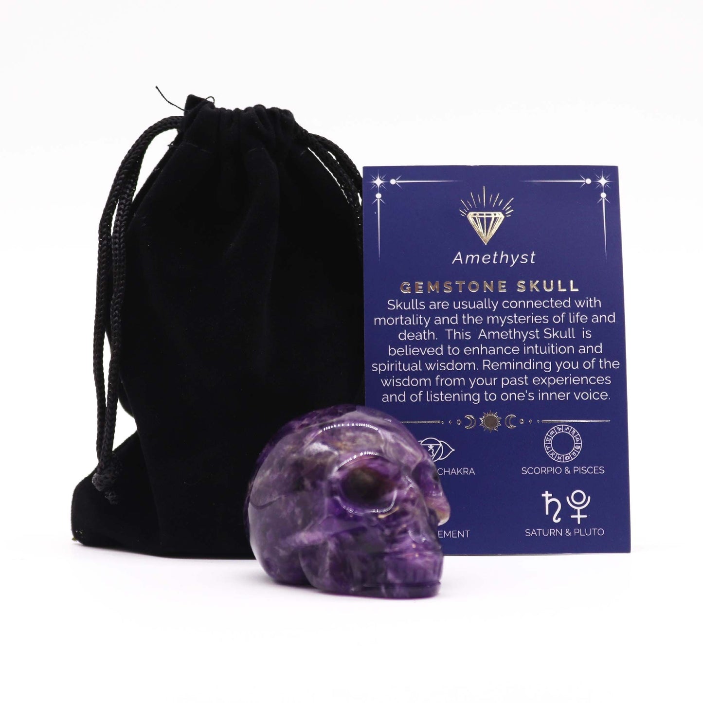 Medium Gemstone Skull – Amethyst | Listen to Your Inner Voice