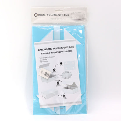 Baby Blue Luxe Gift Box – Medium | Flat-Pack Rigid Box with Ribbon Closure