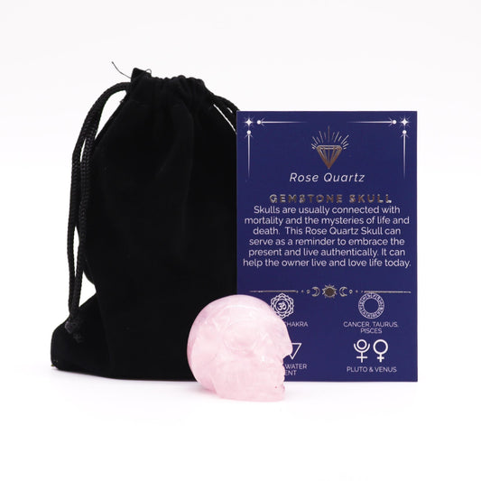 Small Gemstone Skull – Rose Quartz | Live & Love Life Today