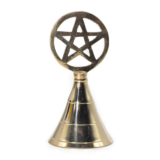 Altar Brass Bell - Pentagram | Polished Brass Finish