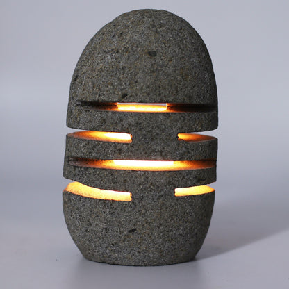 Natural Riverstone Candle Holder – Standing Stone Cut | Handmade in Indonesia