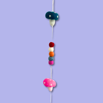 Felt Wall Hanging – Multicoloured Mushrooms | Sustainable Sourced Materials