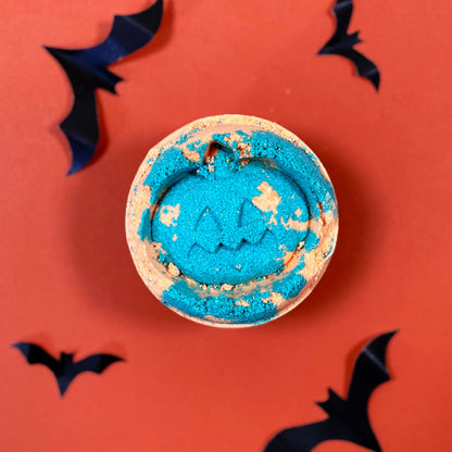 Halloween Bath Bomb – Blue & Orange Carved Pumpkin | Fennel  & Orange Fragrance