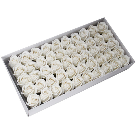 Craft Soap Flowers – Medium  White Roses | Pack of 10