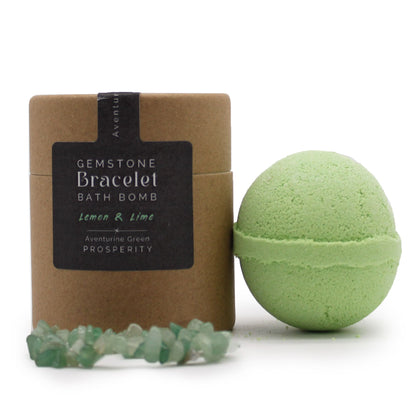 Gemstone Bracelet Bath Bomb – Green Aventurine | Lemon, Lime & Shea Butter
