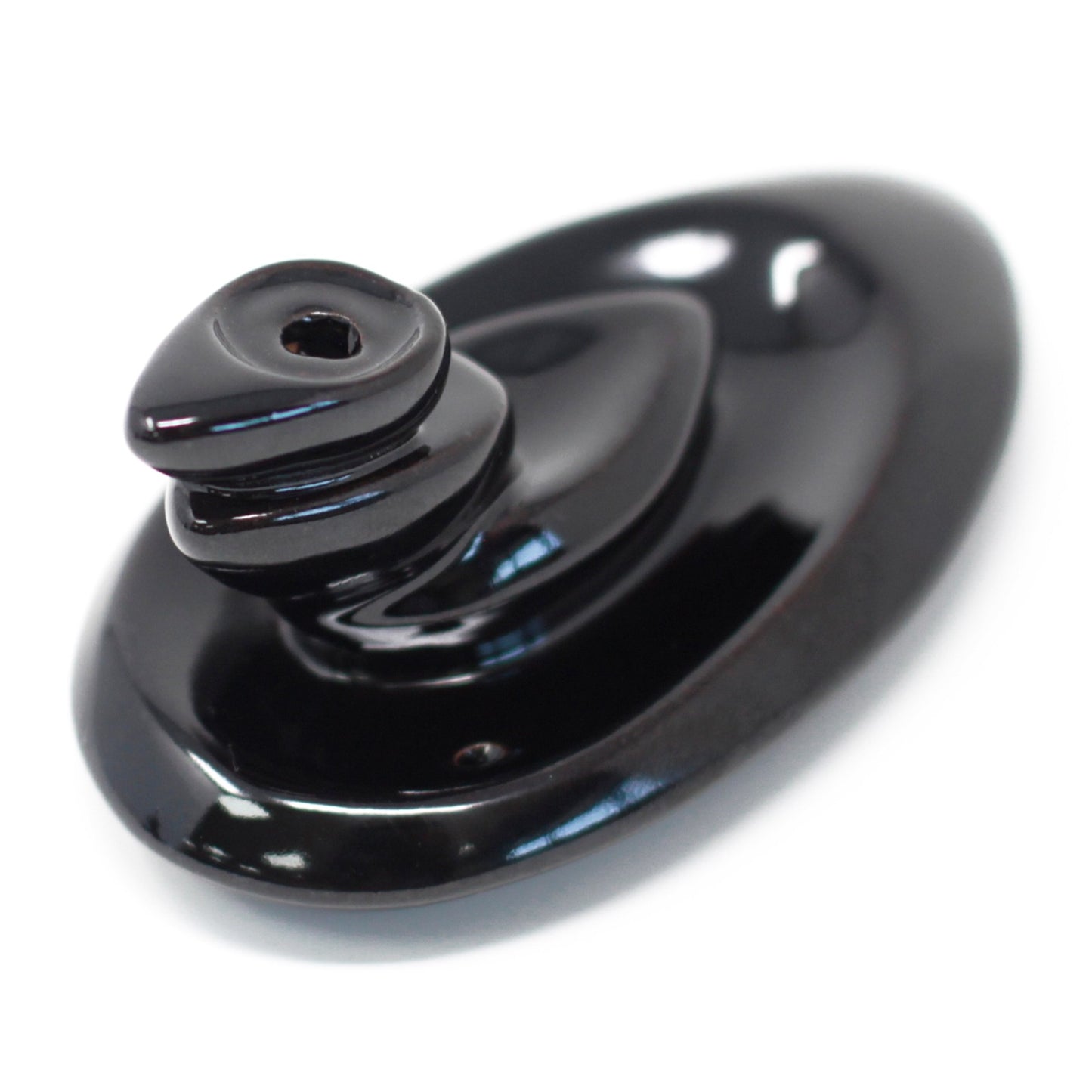 Black Ceramic Backflow Incense Burner – Small Pebbles | Hand-Painted Waterfall Effect