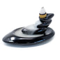Black Ceramic Backflow Incense Burner – Small Pebbles | Hand-Painted Waterfall Effect