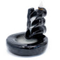 Black Ceramic Backflow Incense Burner – Bamboo & Pool | Hand-Painted Zen Waterfall