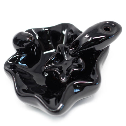 Black Ceramic Backflow Incense Burner – Pools to Pools | Hand-Painted Smoke Fountain