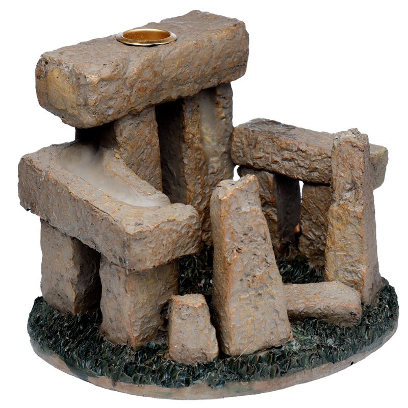 Stone Circle Backflow Incense Burner – Resin & Metal | Mystical Ritual Decor