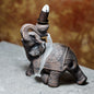 Elephant Backflow Incense Burner – Resin & Metal | Handcrafted Decor for Calm & Focus